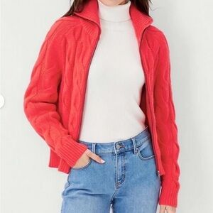 Vintage Bass Heritage Collection Pink Knit Zip Sweater